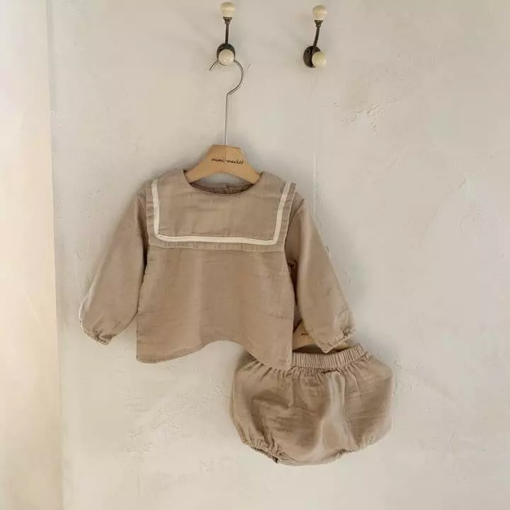 Mimi Market - Korean Baby Fashion - #babylifestyle - Twill Top Bottom Set - 5