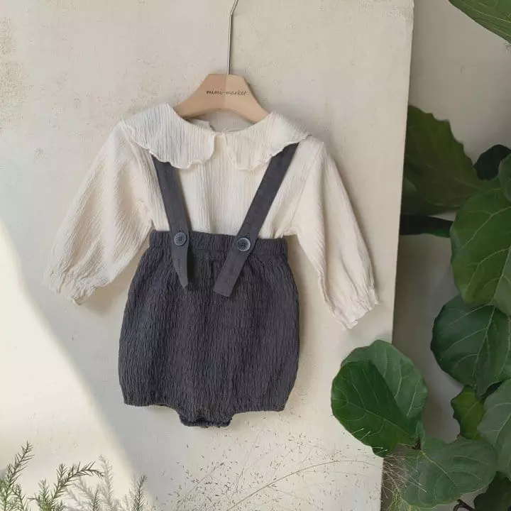 Mimi Market - Korean Baby Fashion - #babyoninstagram - Biscuit Dungarees - 7
