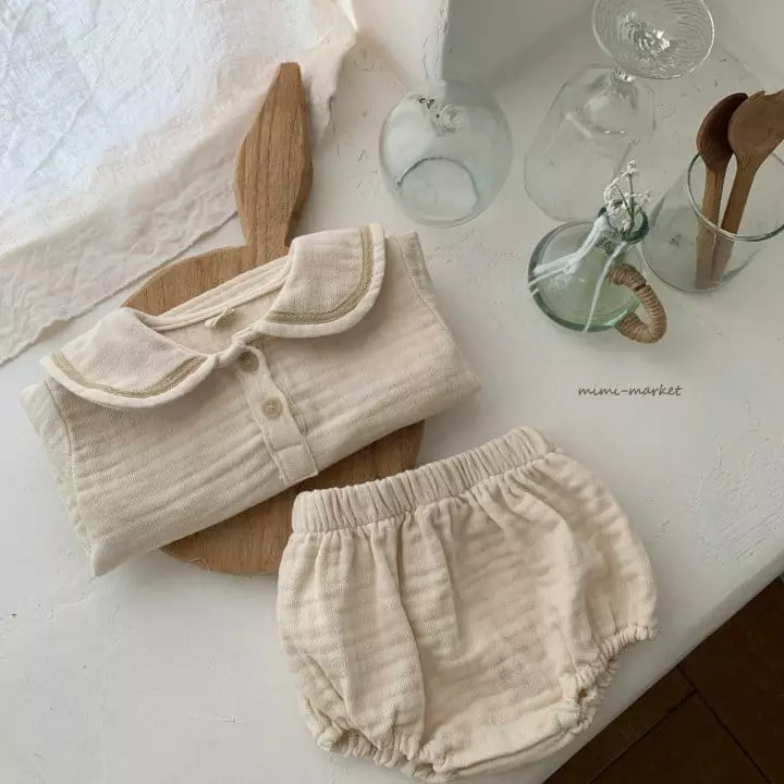 Mimi Market - Korean Baby Fashion - #babyoutfit - Pigment Sailor Top Bottom Set - 2
