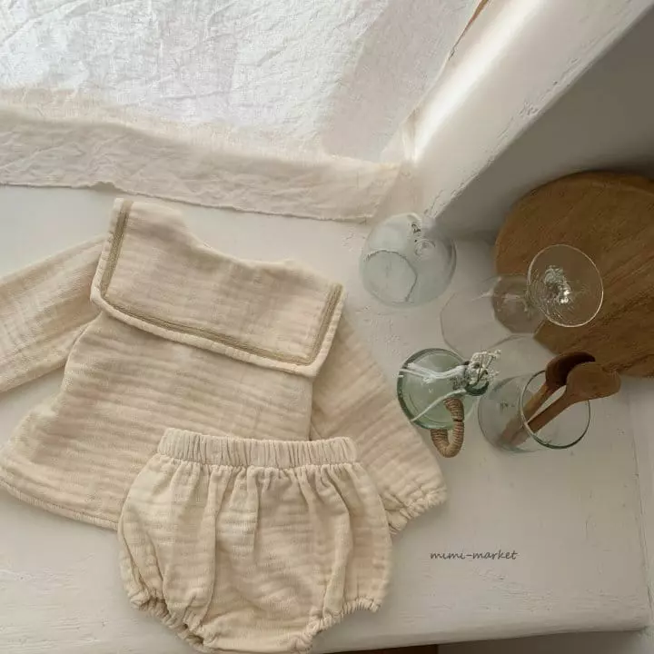 Mimi Market - Korean Baby Fashion - #babywear - Pigment Sailor Top Bottom Set - 4