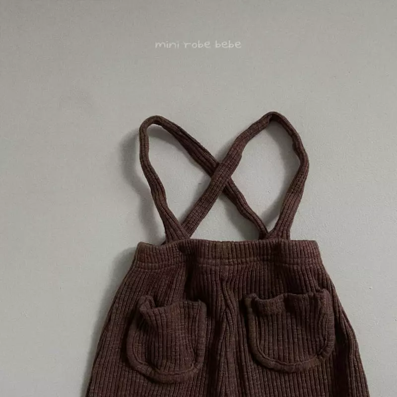 Mini Robe - Korean Baby Fashion - #onlinebabyshop - Rib Dungarees - 4