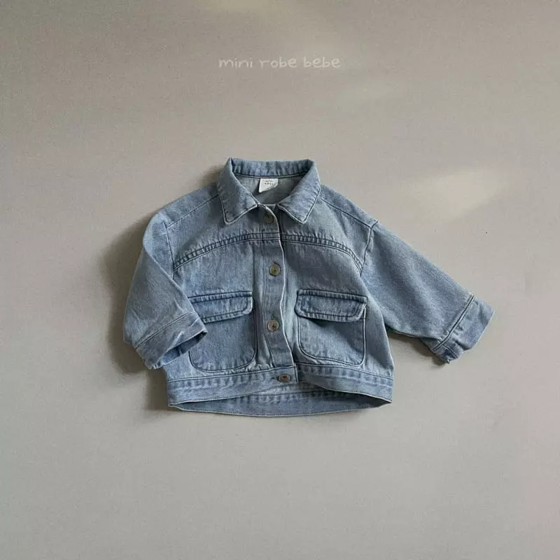 Mini Robe - Korean Baby Fashion - #babyboutique - Bebe Denim Jacket - 4