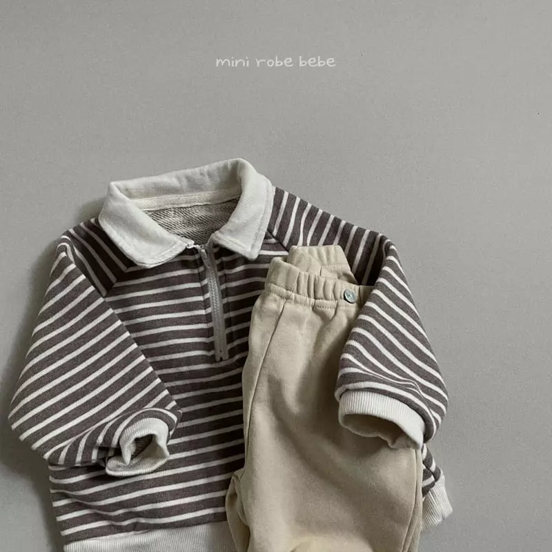 Mini Robe - Korean Baby Fashion - #babyclothing - Bebe Melange Stripes Sweatshirt - 9