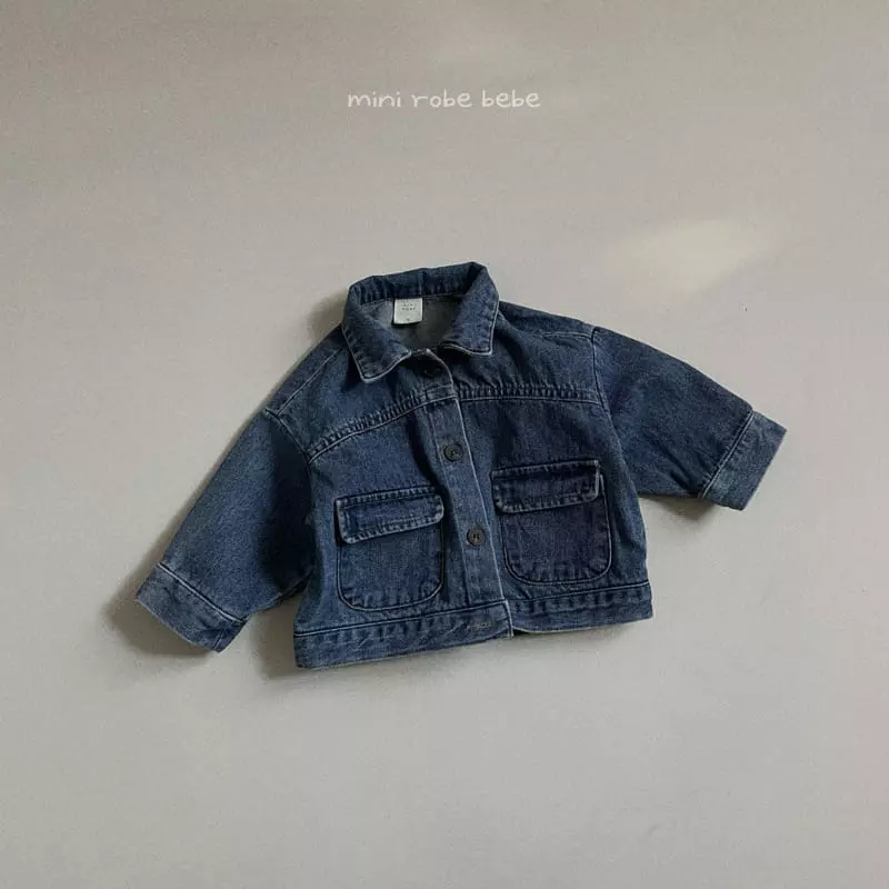 Mini Robe - Korean Baby Fashion - #babyclothing - Bebe Denim Jacket - 5