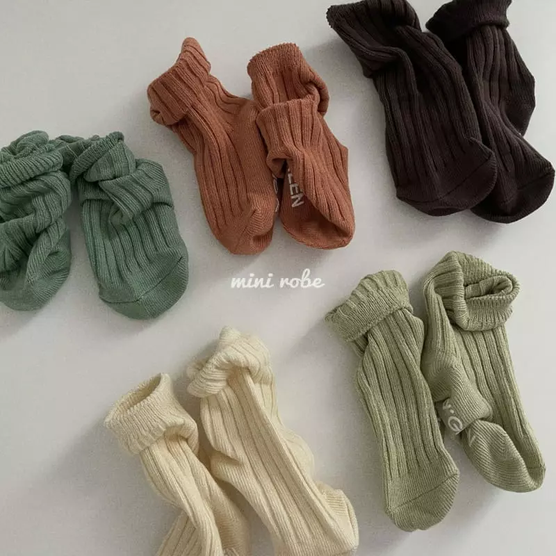 Mini Robe - Korean Baby Fashion - #babyfashion - Bebe Pistachio Socks [set of 5]
