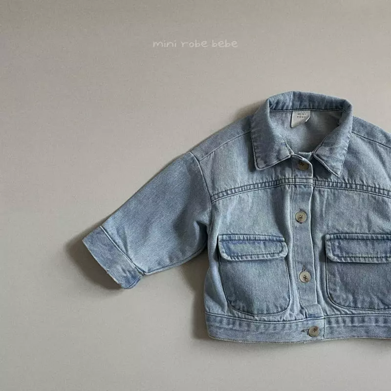 Mini Robe - Korean Baby Fashion - #babyfever - Bebe Denim Jacket - 7