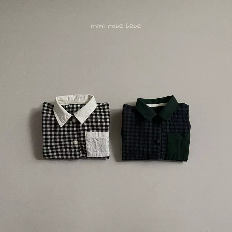 Mini Robe - Korean Baby Fashion - #babyfever - Check Shirt - 11