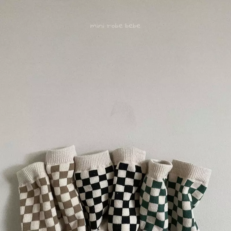 Mini Robe - Korean Baby Fashion - #babygirlfashion - Bebe Checker Board Socks [set of 3] - 2
