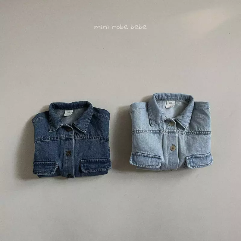 Mini Robe - Korean Baby Fashion - #babygirlfashion - Bebe Denim Jacket - 8