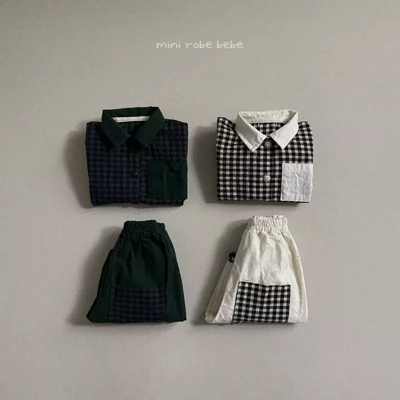 Mini Robe - Korean Baby Fashion - #babygirlfashion - Check Shirt - 12