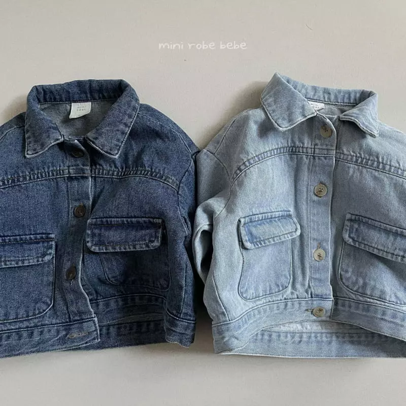 Mini Robe - Korean Baby Fashion - #babylifestyle - Bebe Denim Jacket - 9
