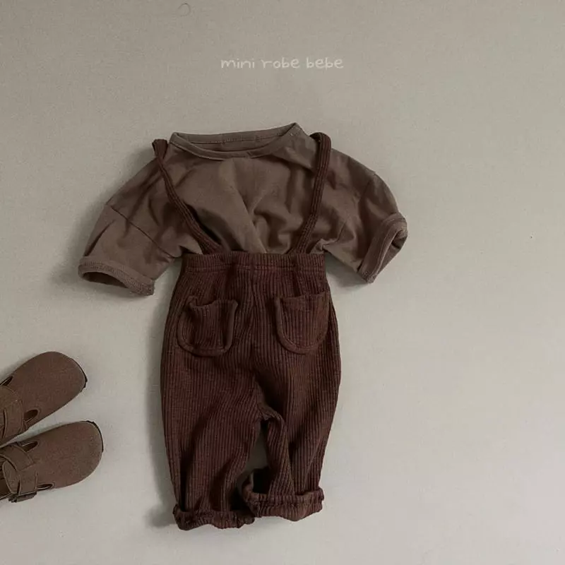 Mini Robe - Korean Baby Fashion - #babylifestyle - Rib Dungarees - 11