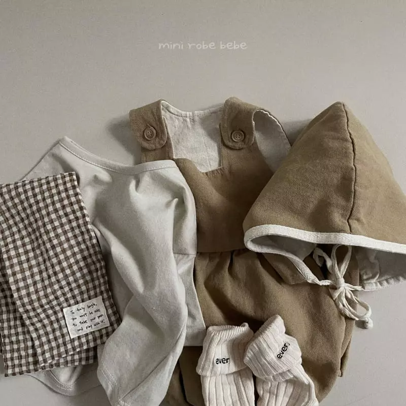 Mini Robe - Korean Baby Fashion - #babyootd - Circle Dungarees Bodysuit - 12
