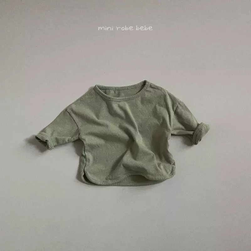 Mini Robe - Korean Baby Fashion - #babyootd - Basic Piping Tee - 5