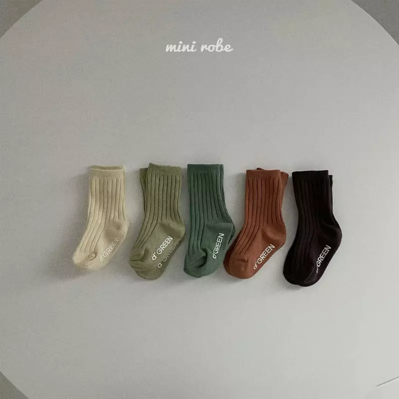 Mini Robe - Korean Baby Fashion - #babyoutfit - Bebe Pistachio Socks [set of 5] - 7