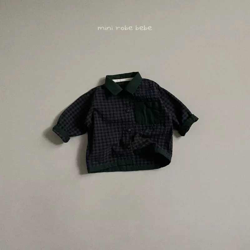 Mini Robe - Korean Baby Fashion - #babyoutfit - Check Shirt