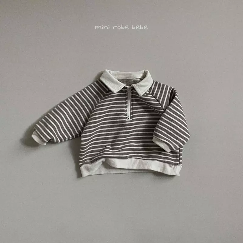 Mini Robe - Korean Baby Fashion - #babywear - Bebe Melange Stripes Sweatshirt - 3