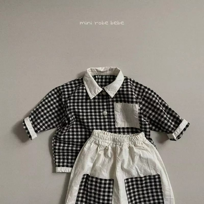 Mini Robe - Korean Baby Fashion - #babywear - Check Shirt - 3