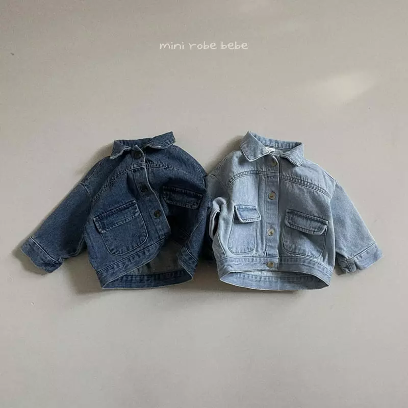 Mini Robe - Korean Baby Fashion - #onlinebabyshop - Bebe Denim Jacket