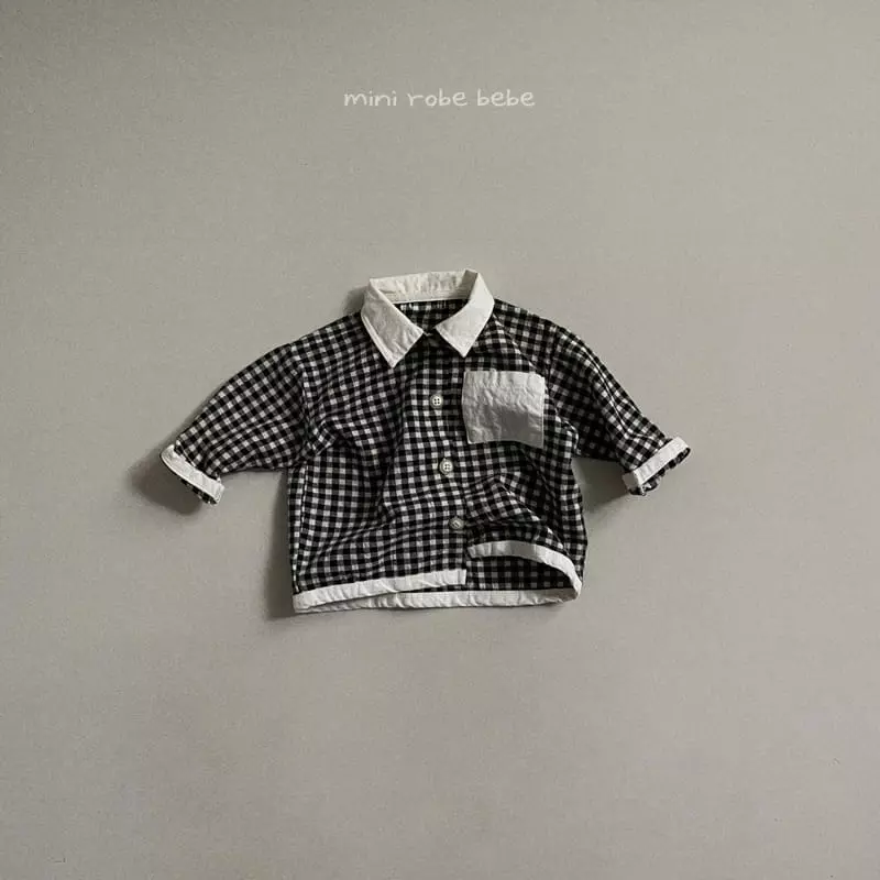 Mini Robe - Korean Baby Fashion - #onlinebabyshop - Check Shirt - 5