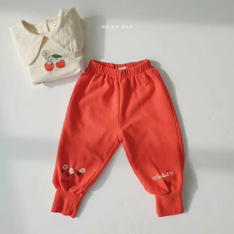 Momo Ann - Korean Children Fashion - #designkidswear - Flower Jogger Pants - 2