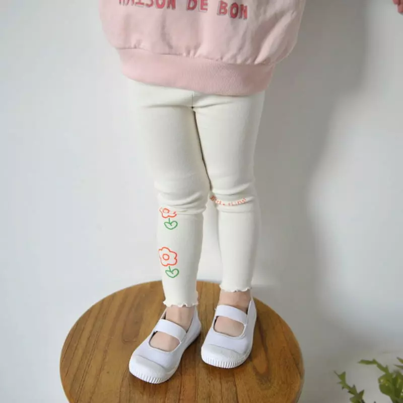 Momo Ann - Korean Children Fashion - #discoveringself - Flower Leggings - 7