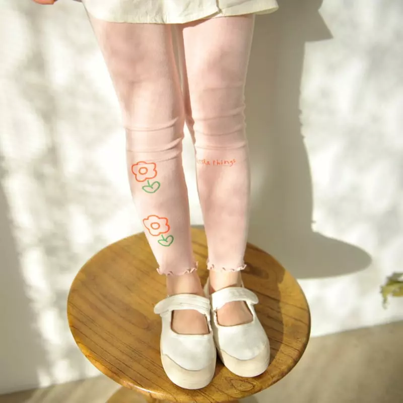 Momo Ann - Korean Children Fashion - #prettylittlegirls - Flower Leggings - 2