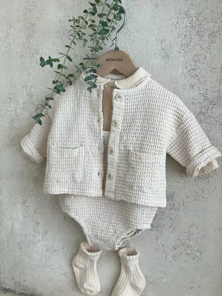 Monbebe - Korean Baby Fashion - #onlinebabyshop - Croiffle Cardigan - 12