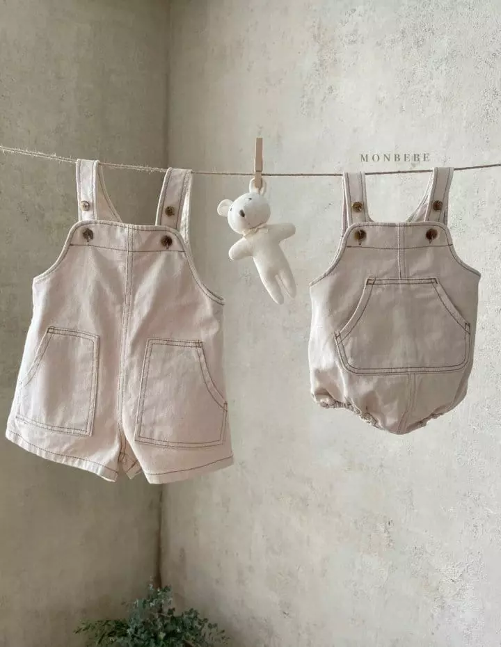 Monbebe - Korean Children Fashion - #kidsstore - Kid Dungarees Bodysuit - 4