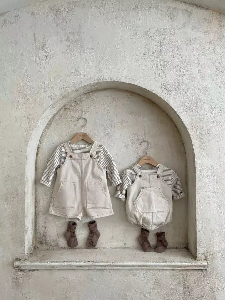 Monbebe - Korean Children Fashion - #littlefashionista - Kid Dungarees Bodysuit - 6