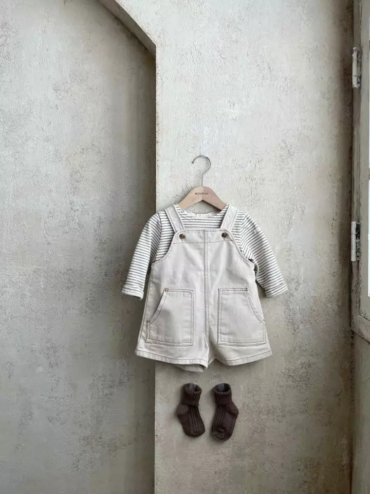 Monbebe - Korean Children Fashion - #prettylittlegirls - Kid Dungarees Bodysuit - 9
