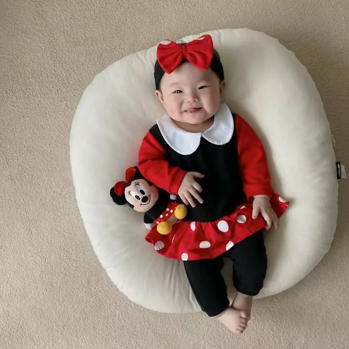 Moran - Korean Baby Fashion - #babyboutique - Collar Mini Bodysuit with hairband - 7
