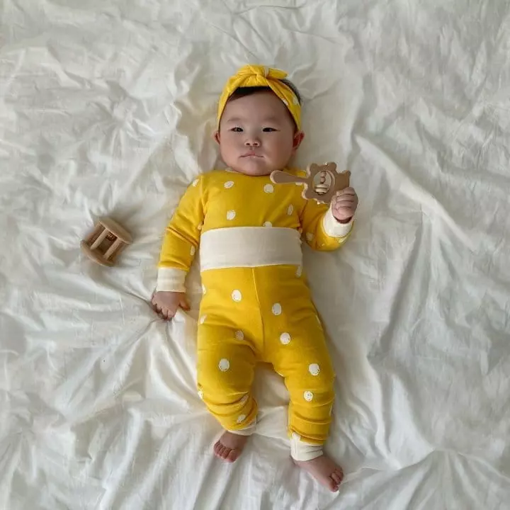 Moran - Korean Baby Fashion - #babyboutique - Traffic Lights Hairband Bodysuit Leggings Set - 5