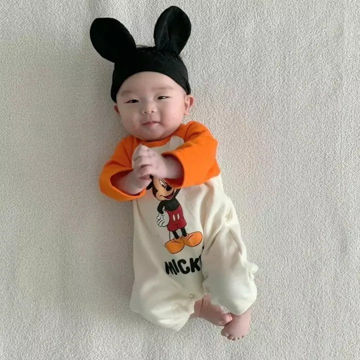 Moran - Korean Baby Fashion - #babyboutique - Hi Mickey Bodysuit with Hairband - 5