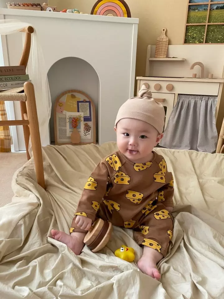 Moran - Korean Baby Fashion - #babyclothing - Cheese Bodysuit - 6