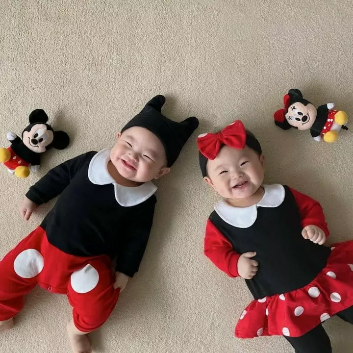 Moran - Korean Baby Fashion - #babyoutfit - Collar Mini Bodysuit with hairband