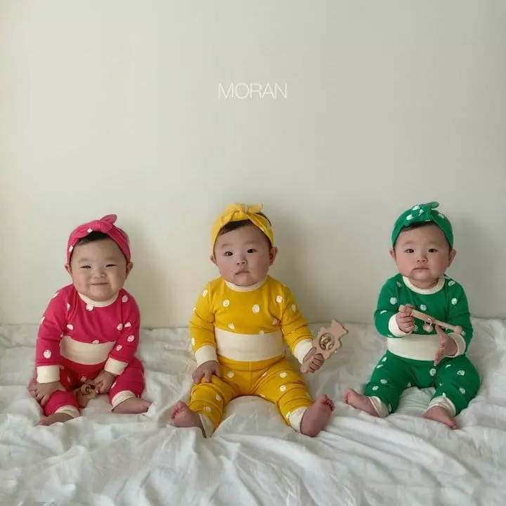 Moran - Korean Baby Fashion - #babyoutfit - Traffic Lights Hairband Bodysuit Leggings Set
