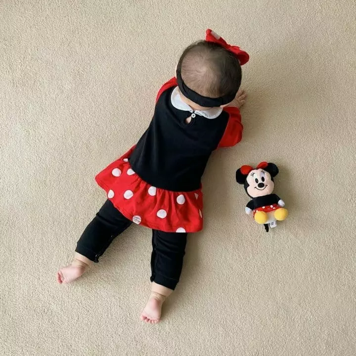 Moran - Korean Baby Fashion - #babywear - Collar Mini Bodysuit with hairband - 3