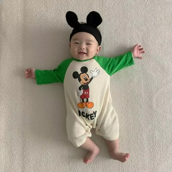 Moran - Korean Baby Fashion - #babywear - Hi Mickey Bodysuit with Hairband