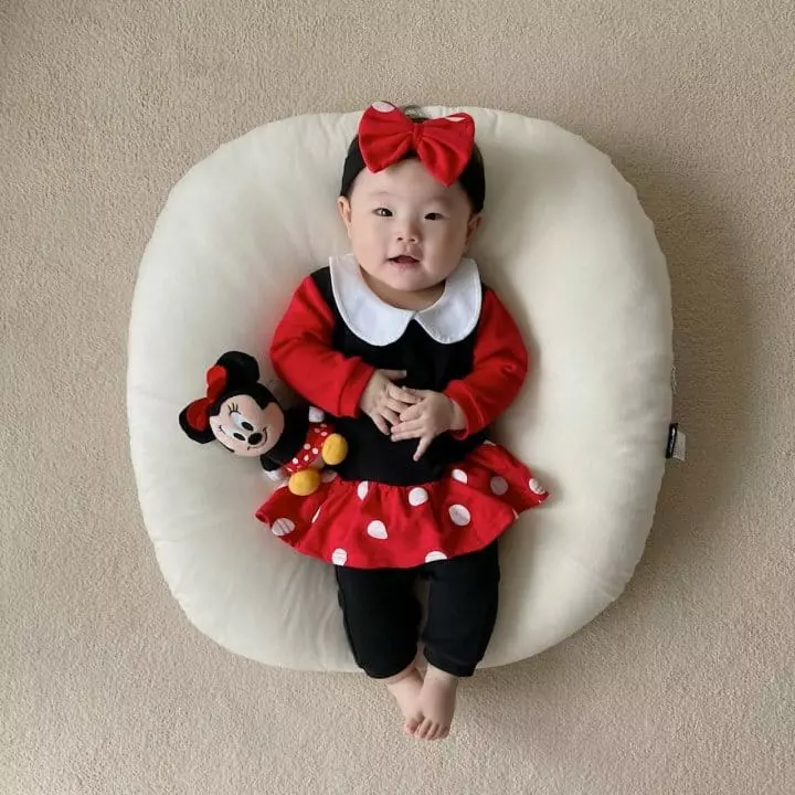 Moran - Korean Baby Fashion - #babywear - Collar Mini Bodysuit with hairband - 4