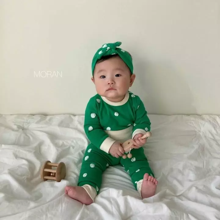 Moran - Korean Baby Fashion - #onlinebabyboutique - Traffic Lights Hairband Bodysuit Leggings Set - 3