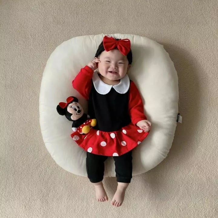 Moran - Korean Baby Fashion - #onlinebabyshop - Collar Mini Bodysuit with hairband - 5