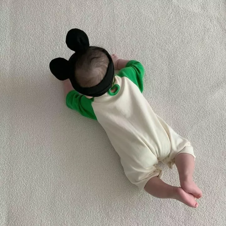 Moran - Korean Baby Fashion - #onlinebabyshop - Hi Mickey Bodysuit with Hairband - 3
