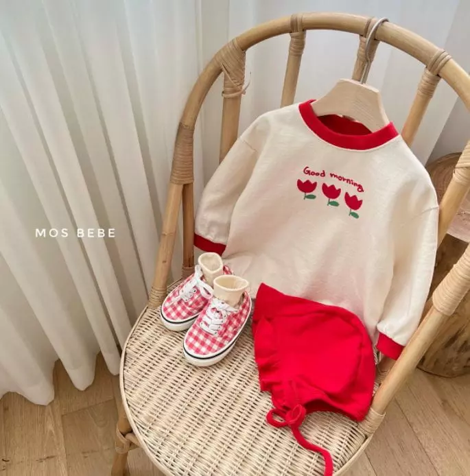 Mos Bebe - Korean Baby Fashion - #babyclothing - Flower Bodysuit with Bonnet - 9