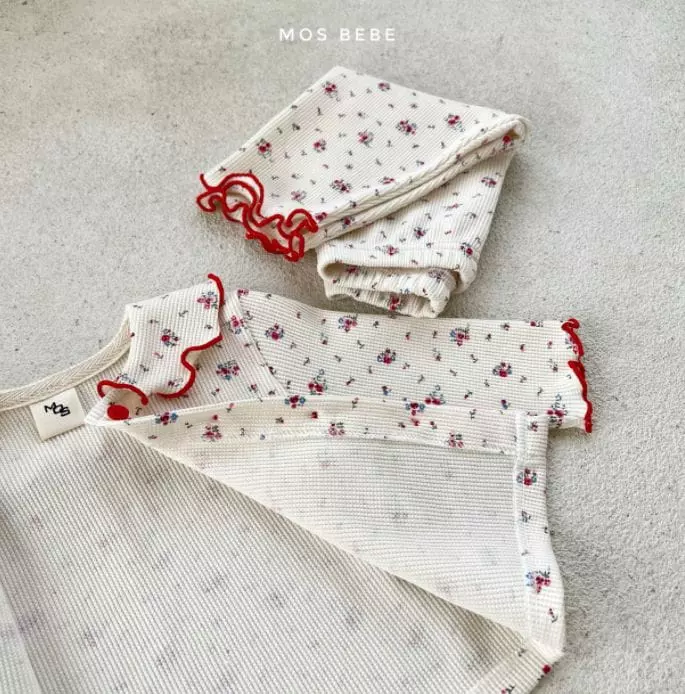 Mos Bebe - Korean Baby Fashion - #babyfashion - Semi Collar Top Bottom Set - 11