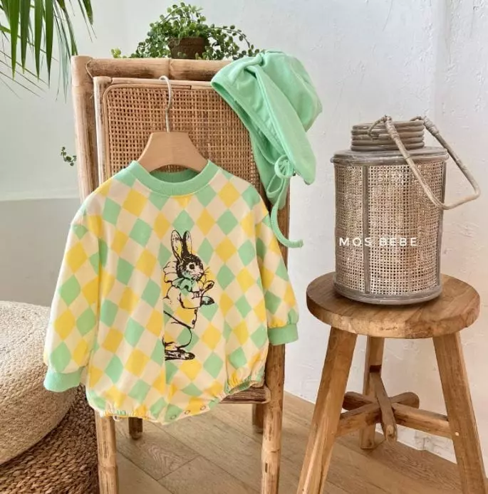 Mos Bebe - Korean Baby Fashion - #babyfashion - Alice Bodysuit with Bonnet - 9