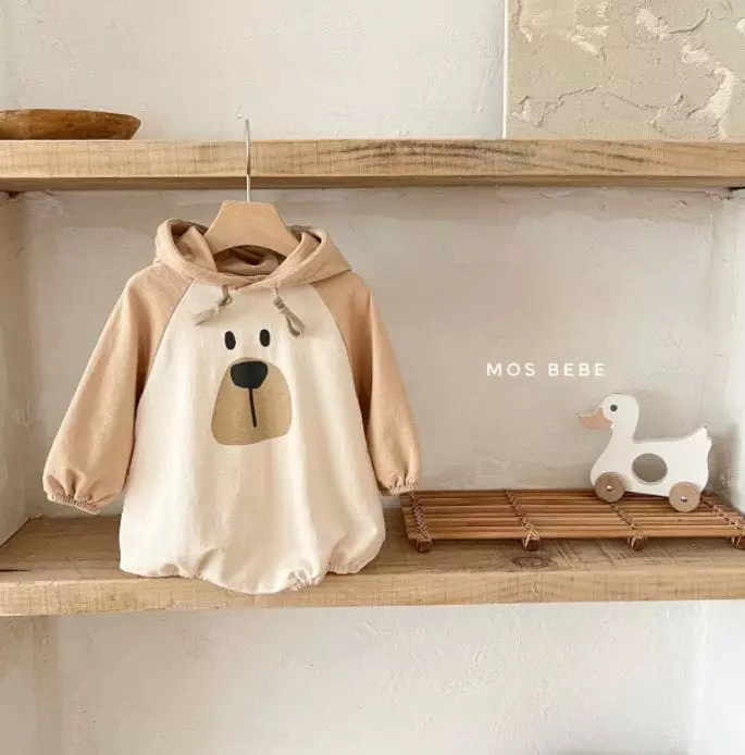 Mos Bebe - Korean Baby Fashion - #babyfever - Bear Hoody Bodysuit