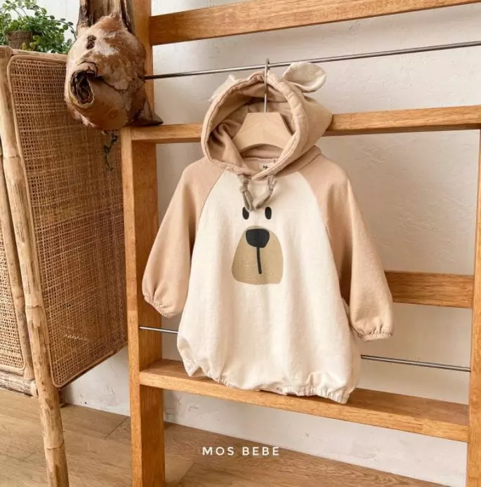Mos Bebe - Korean Baby Fashion - #babylifestyle - Bear Hoody Bodysuit - 4