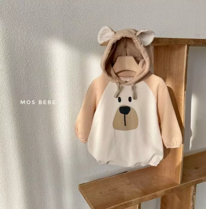 Mos Bebe - Korean Baby Fashion - #babyootd - Bear Hoody Bodysuit - 5