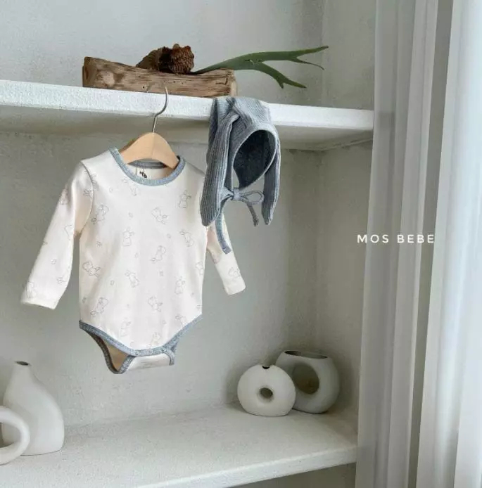 Mos Bebe - Korean Baby Fashion - #babyoninstagram - Rabbit Bodysuit with Hat - 4